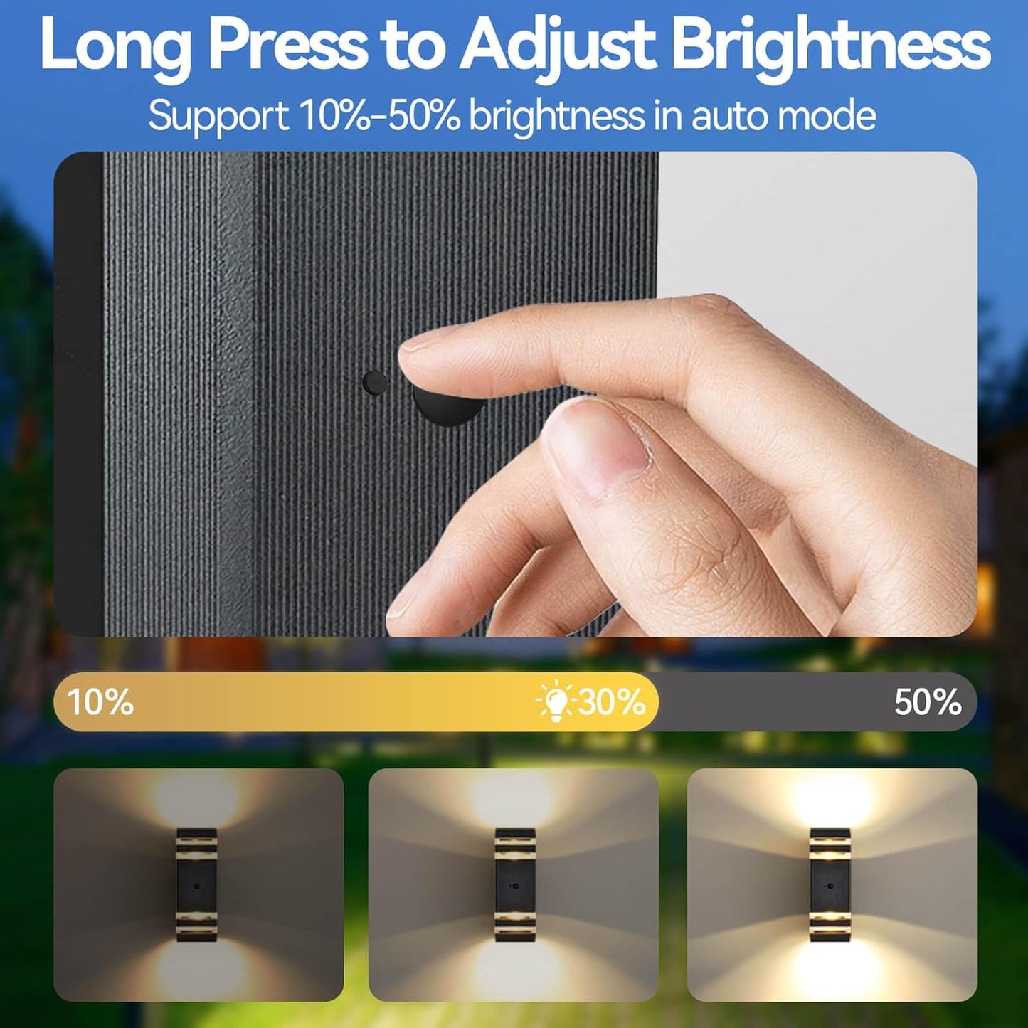 SHIMR Motion Sensor Outdoor Lights, Dusk to Dawn Outdoor Light Fixture with LED Bulbs Included, Exterior Wall Light Aluminum Sconce Up and Down Outside Lights for House Porch Patio Garage [ETL Listed]