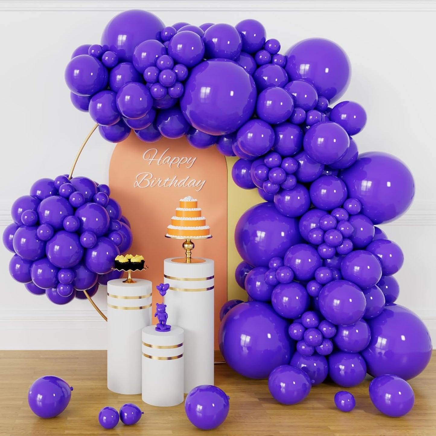 134Pcs Purple Balloons Different Sizes 5 10 12 18 Inch Purple Balloon Garland Arch Kit Latex Balloons for Birthday Wedding Baby Shower Party Decorations.