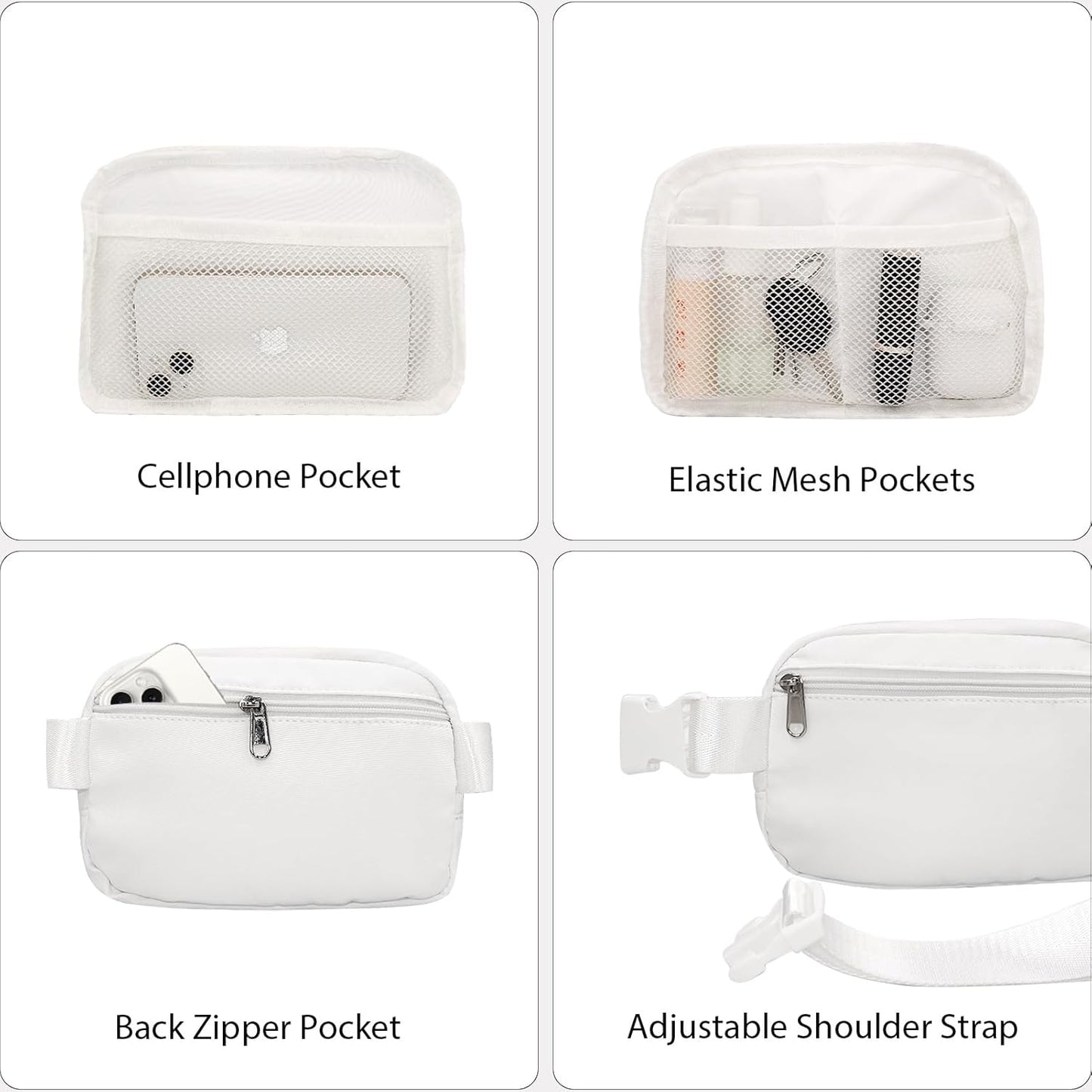 Lamyba Bachelorette Gifts for Bride Fanny Pack, Bride to be Gifts, Bridal Shower Gifts for Wedding Day Bachelorette Party Engagement Honeymoon, Pearl Mrs Waist Bag White