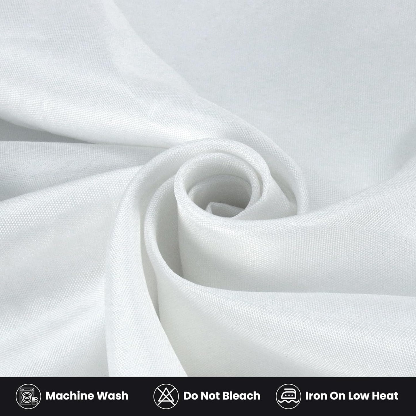 Ascoza 2 Pack Fitted Tablecloth for 4 Foot Rectangle Tables 48 x 24 Inch White Table Covers Water Resistant Polyester Table Cloth for Wedding,Parties,Display, Trade Show (White)