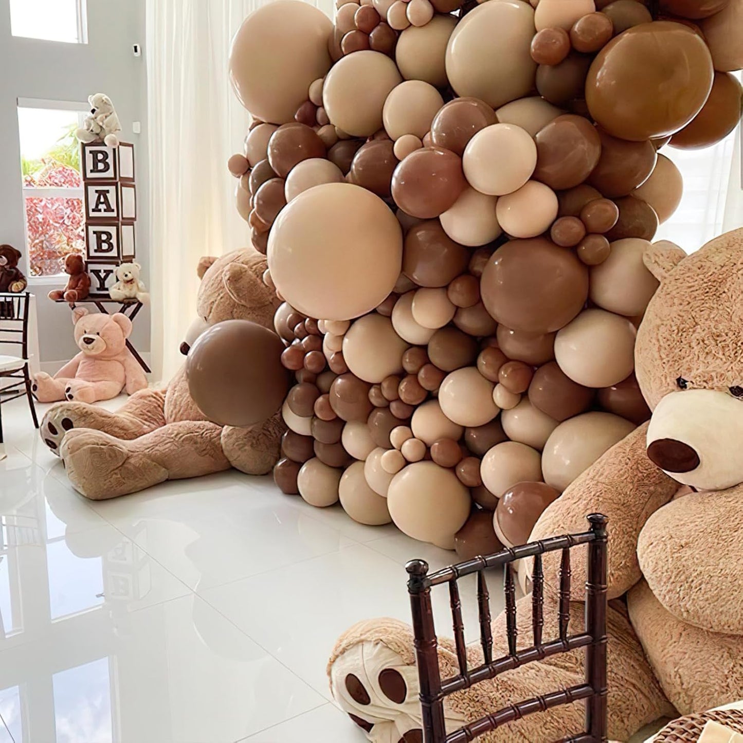 PartyWoo Brown Balloons 140pcs Different Sizes of 18 12 10 5 Inch Boho Neutral Fall Coffee Tan Balloons Arch Kit Garland for Birthday Boy Baby Shower Jungle Safari Fall Party Decorations Brown-F09