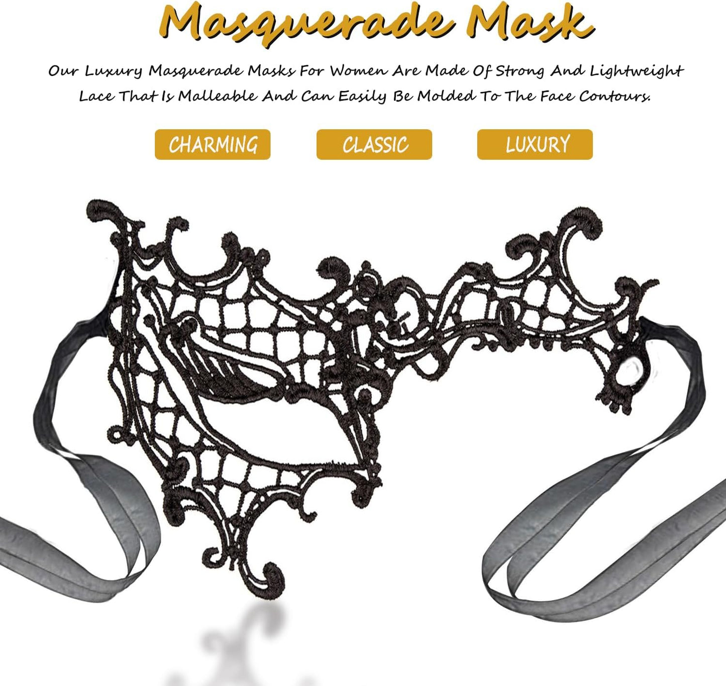 Masquerade Mask for Women Lace Masks for Venetian Party Costume Halloween Carnival