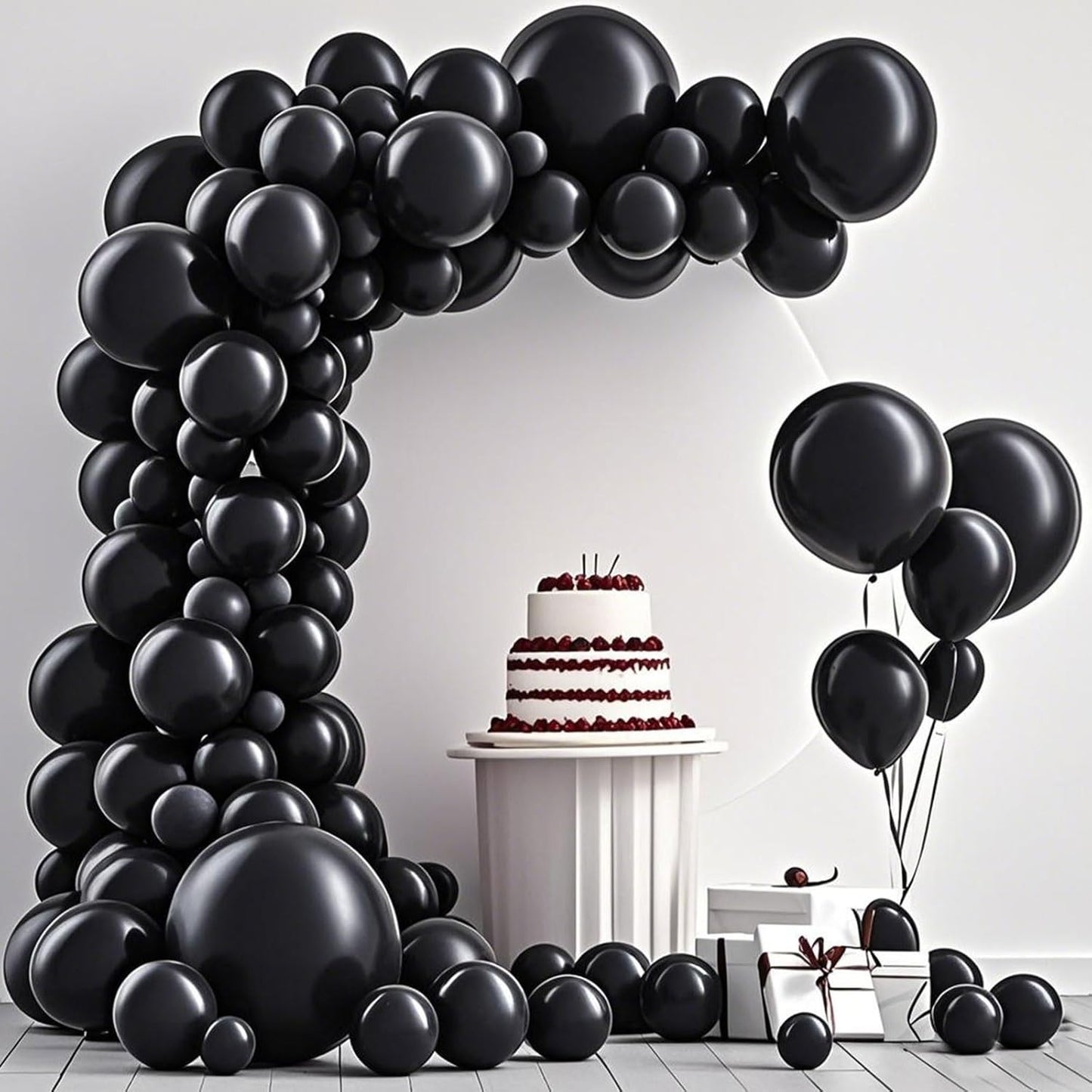 Black Balloon,145pcs Premium Black Latex Balloons Arch Kit Different Sizes 18 12 10 5 Inch,Balloon Garland Arch Kit for Graduation Anniversary Halloween Birthday Party Decoration