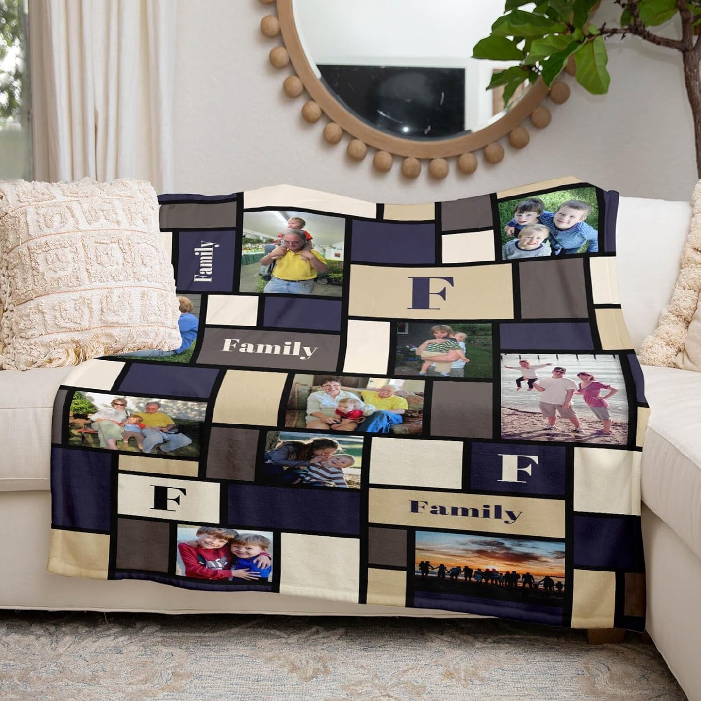 Custom Blankets with Photos Text, Customized Gifts for Family, Personalized Blanket Customized Throw Blankets with Photos, Gifts for Mom Dad Grandma Grandpa Aunt Uncle on Birthday Wedding Christmas