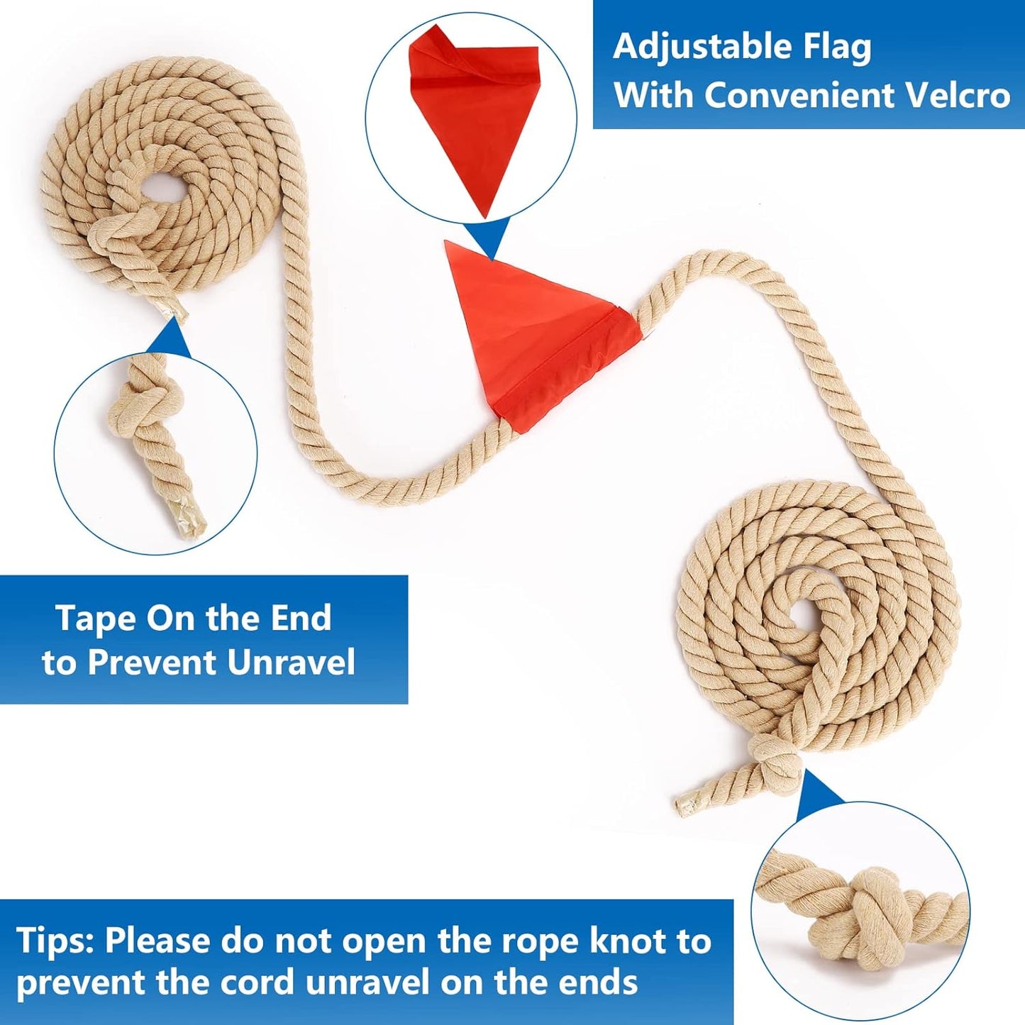 Outdoor Games Tug of War Rope for Kids and Adults, Field Day Family Reunion Birthday Party Games, Outside Lawn Games, Camping Picnic Carnival Games, Team Building Activities