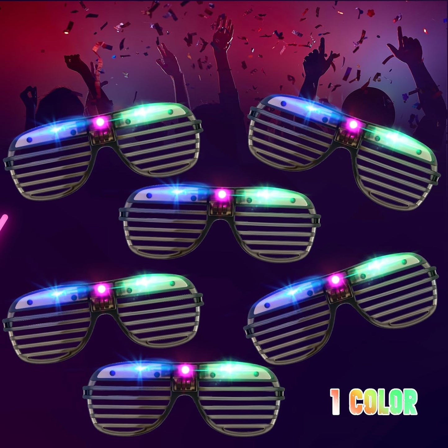Honoson Halloween 120 LED Glasses Light up Glasses Glow in The Dark Party Supplies Neon Flashing Glow for Halloween