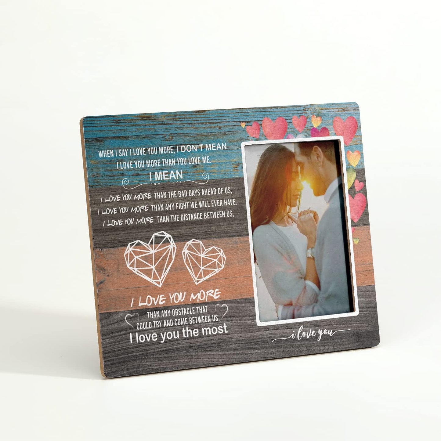 KU-DaYi When I Say I Love You More Picture Frame, Couples Picture Frames, Couple Picture Frame Birthday Anniversary Wedding Gifts for Couples Wife Husband - F062