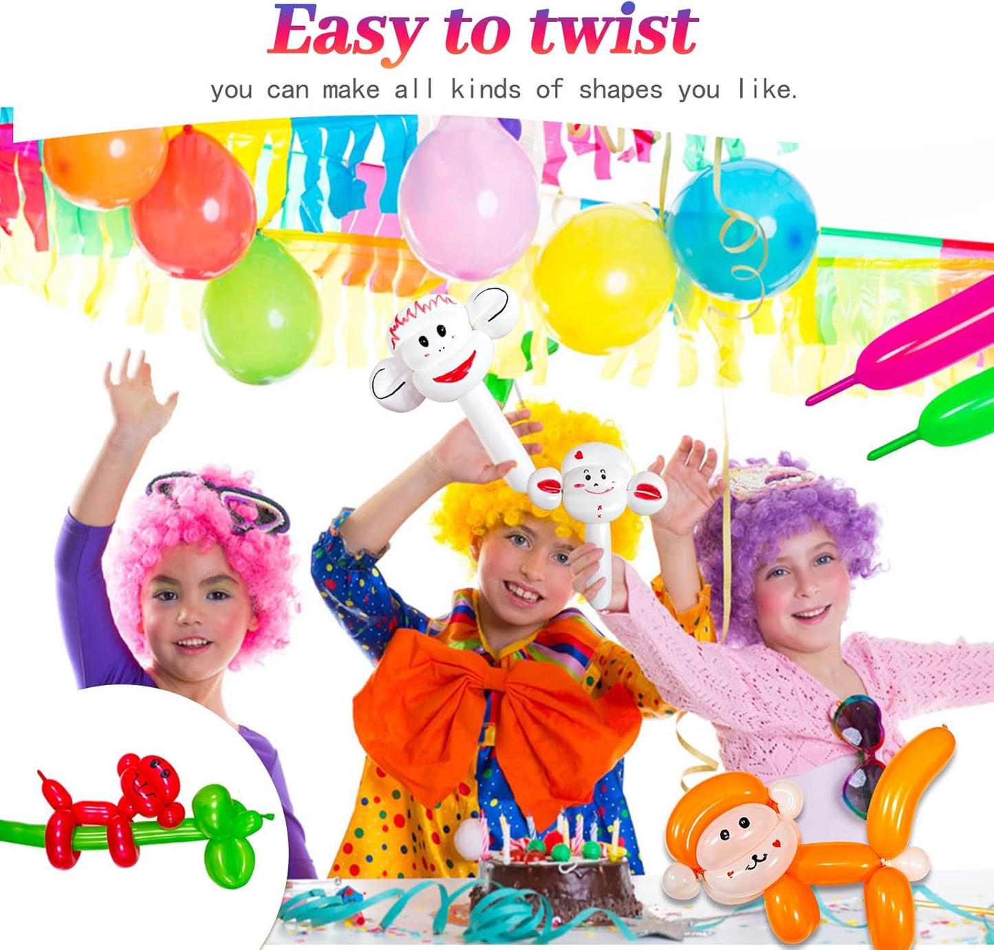 Green 260 Long Thickening Balloons for Tying Balloon Arch, Twisting Latex Animals Magic Modeling Skinny Birthday Balloons for Kid‘s Party Wedding Decoartion 100pcs