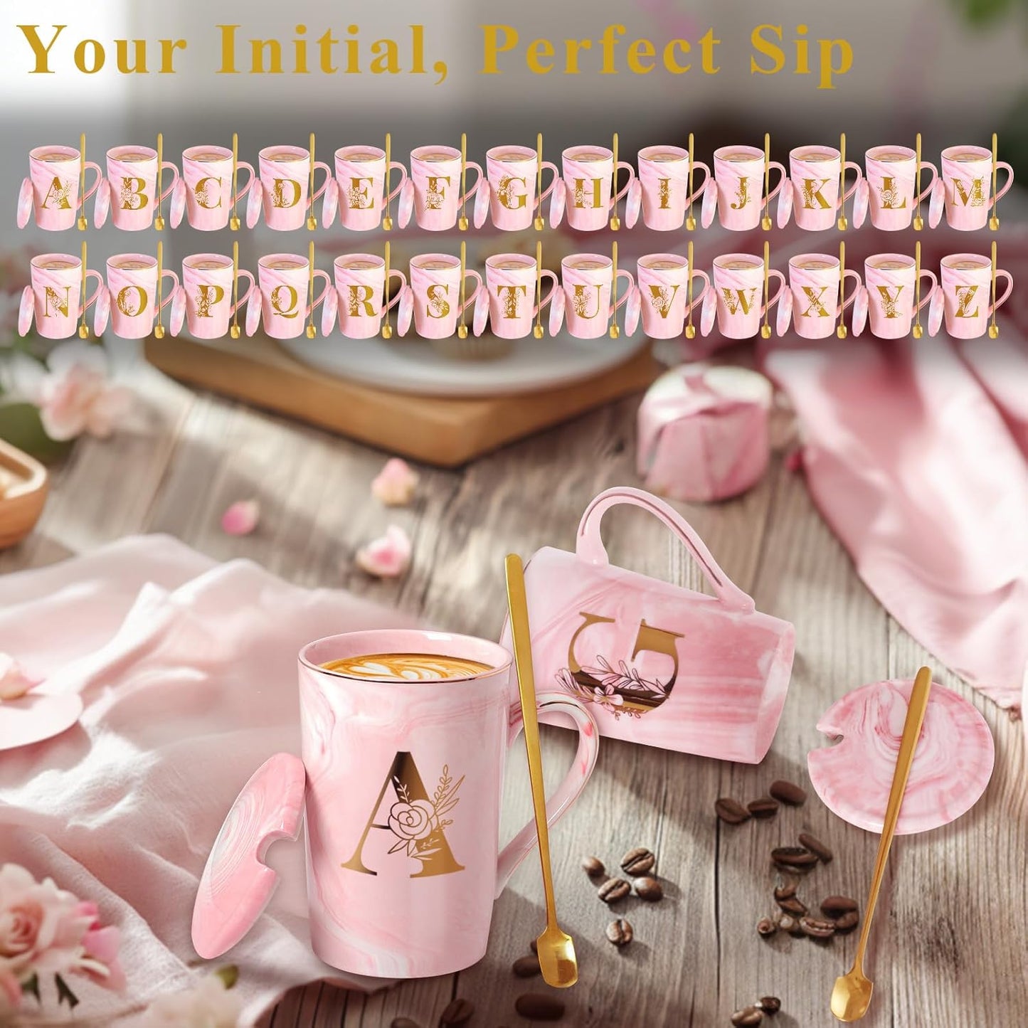 Personalized Ceramic Coffee Mug with Lid Tea Cup Women Wife Anniversary Her 9 11 12 13 15 16 17 18 19 22 39 44 Silk Tin Gifts Pottery Steel Linen Lace Crystal Silver China Pearl Rudy Sapphire Golden,O