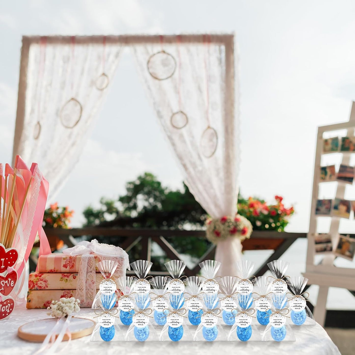 Demissle 20 Pcs Baby Shower Soap Favors Wildflowers Baby Shower in Bloom Flower Bath Soap Gift Set with White Greeting Card Handmade Gifts for Guests Decorations Supplies(Blue Color,Trendy Style)