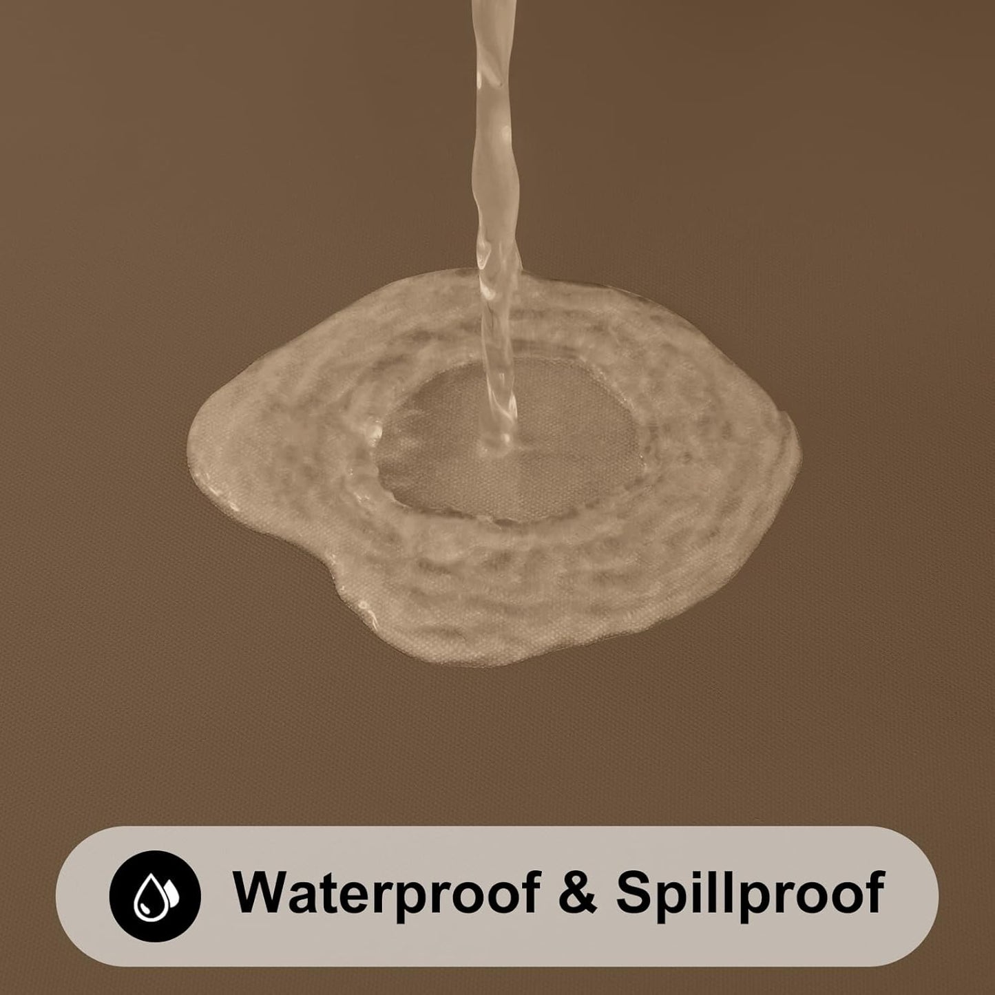 Smiry Rectangle Tablecloth, Elastic Fitted Flannel Backed Vinyl Tablecloths for 6ft Folding Tables, Waterproof Wipeable Table Covers for Indoor, Outdoor, Picnic and Camping (Brown, 30"x72")