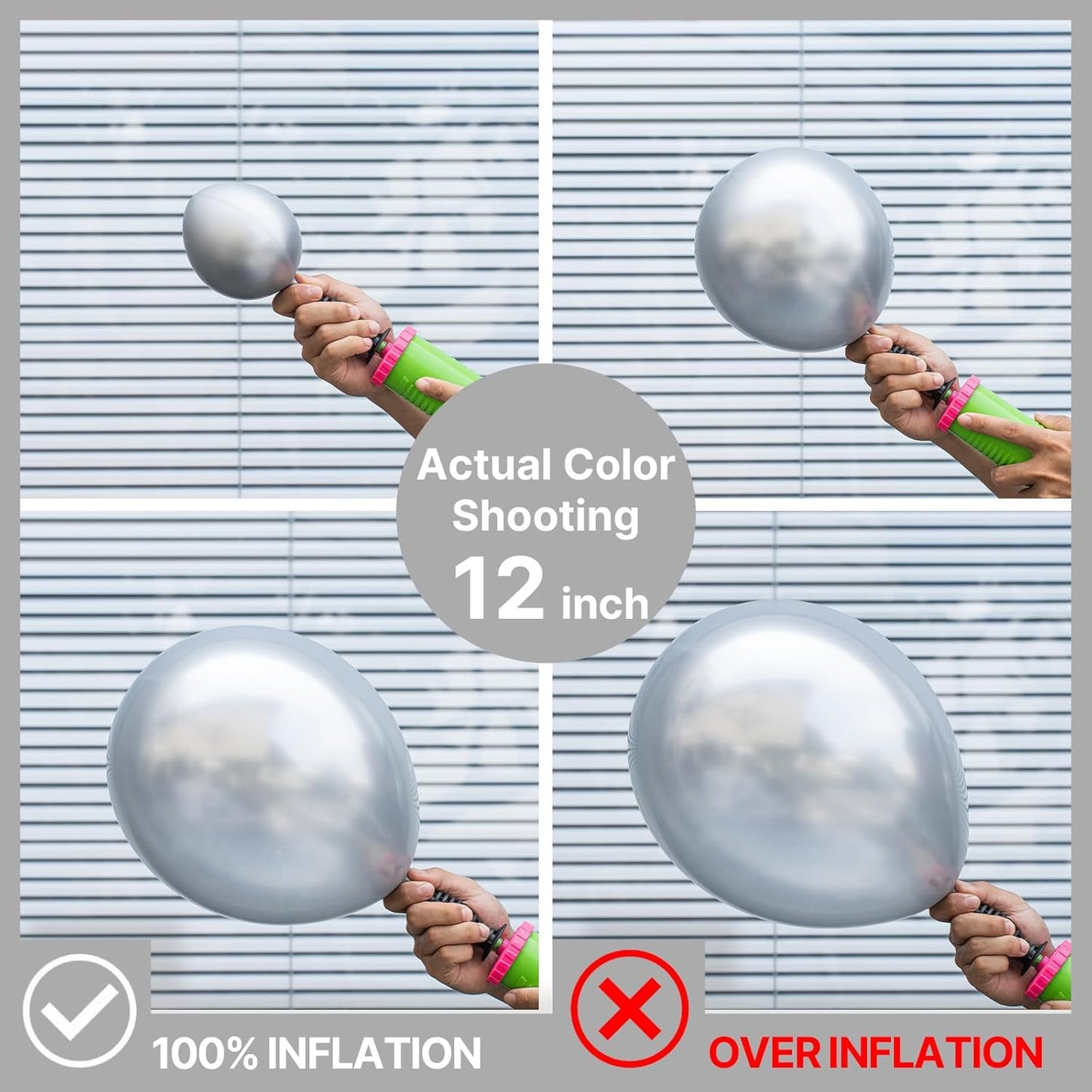 PartyWoo Metallic Silver Balloons 128 pcs Different Sizes Pack of 18 12 10 5 Inch Chrome Silver Balloon Arch Kit Garland for Graduation New Year Wedding Birthday Party Decorations Silver-G102