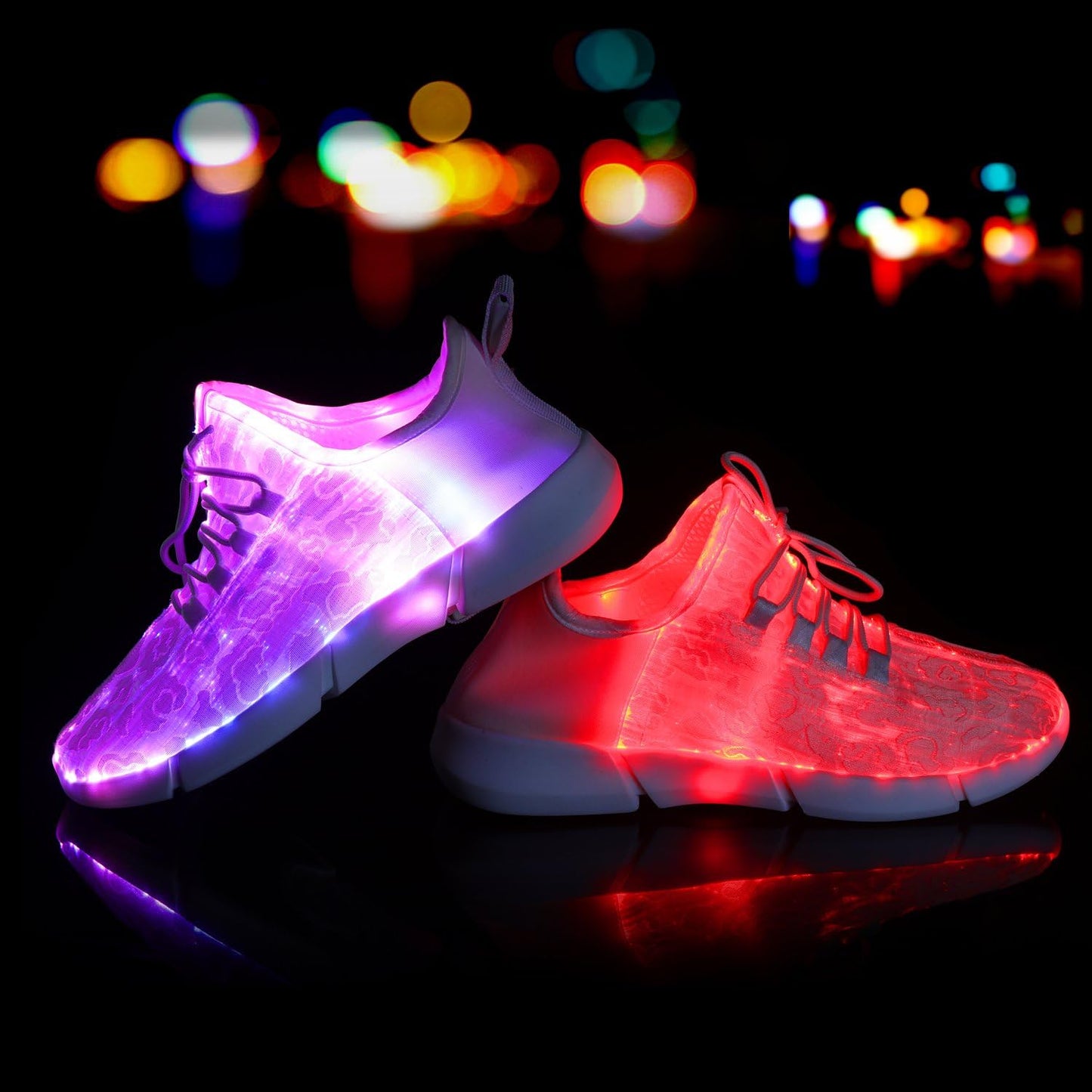 Shinmax LED Light Up Shoes for Women Men, USB Rechargeable Fiber Optic Glowing Sneakers, Luminous Flashing Shoes for Dancing, Festivals, Parties