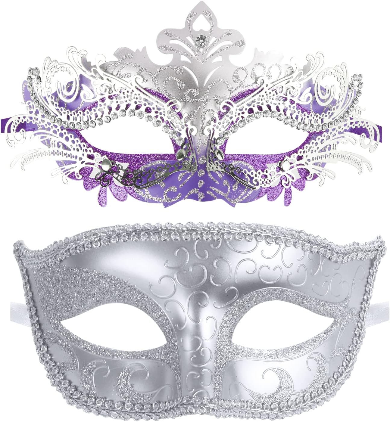 Coddsmz Couple Masquerade Mask Set - Venetian & Mardi Gras Mask for Women & Men