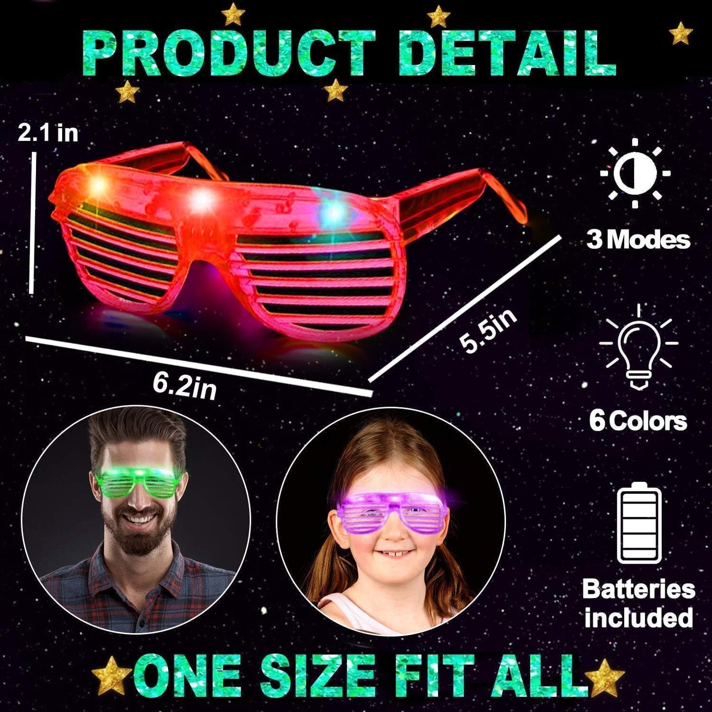 20 Pack LED Glasses Party Favors Light Up Glasses, Glow In The Dark Party Supplies Accessories for Adult, Glasses Neon Sunglasses Birthday Wedding Pool Helloween Back to School Party Favors