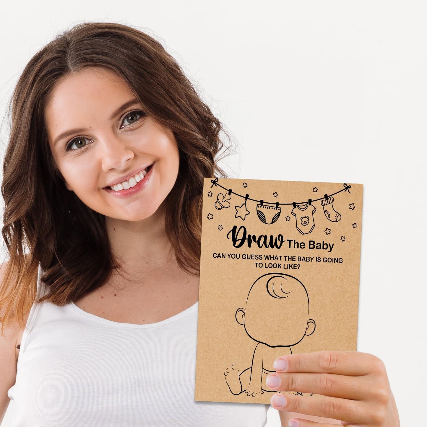 Kraft Baby Shower Game - Draw The Baby Cards, 30 Game Cards Included