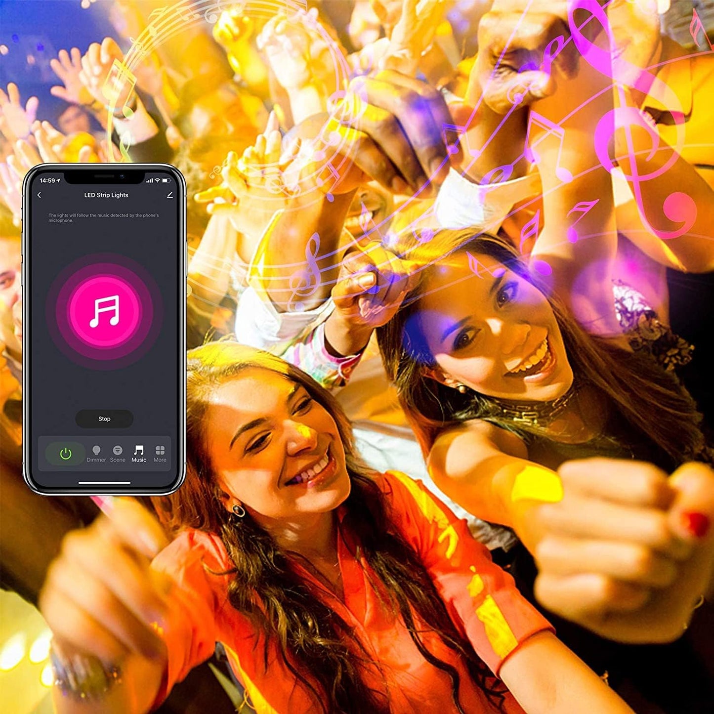 DAYBETTER Smart WiFi Led Lights, Tuya App Controlled, Compatible with Alexa and Google Assistant, Timer Schedule, RGB Strip Color Changing Décor for Bedroom Party Kitchen, 200ft