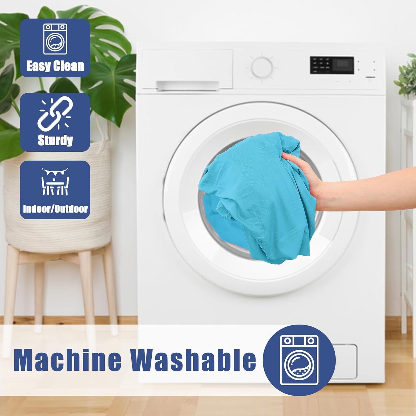 Spandex 4 Foot Rectangle Table Cloth 2 Pack, Elastic Fitted Tablecloths for Picnic, Stretch Washable Patio Table Cover for Outdoor, Camping, Banquet and Parties (Blue Mist, 30"x48")