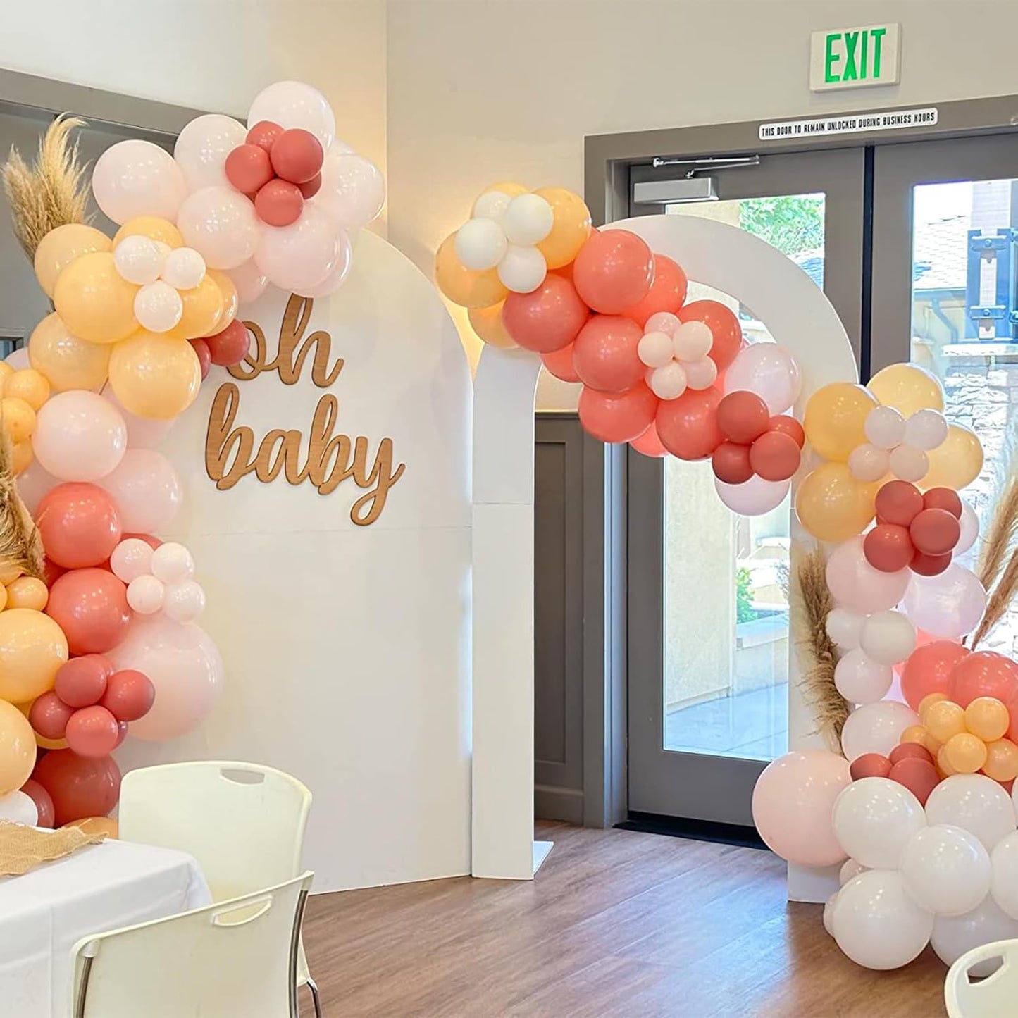 Orange Pink Balloons, 150 pcs Different Sizes Pack of 18 Inch 12 Inch 10 Inch 5 Inch Peach Pink Balloons for Balloon Garland Balloon Arch as Birthday Party Wedding Decorations