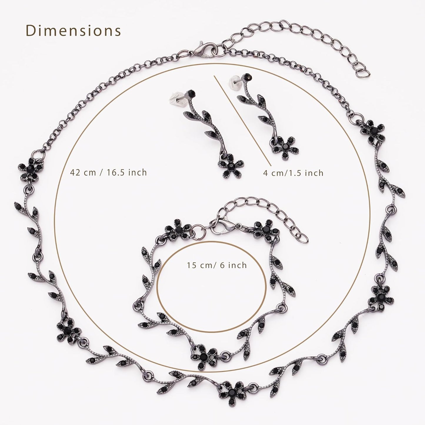 Crystal Necklace Earrings Bracelet Bridal Wedding Jewelry Set Rhinestone Choker Necklace For Brides Bridesmaid