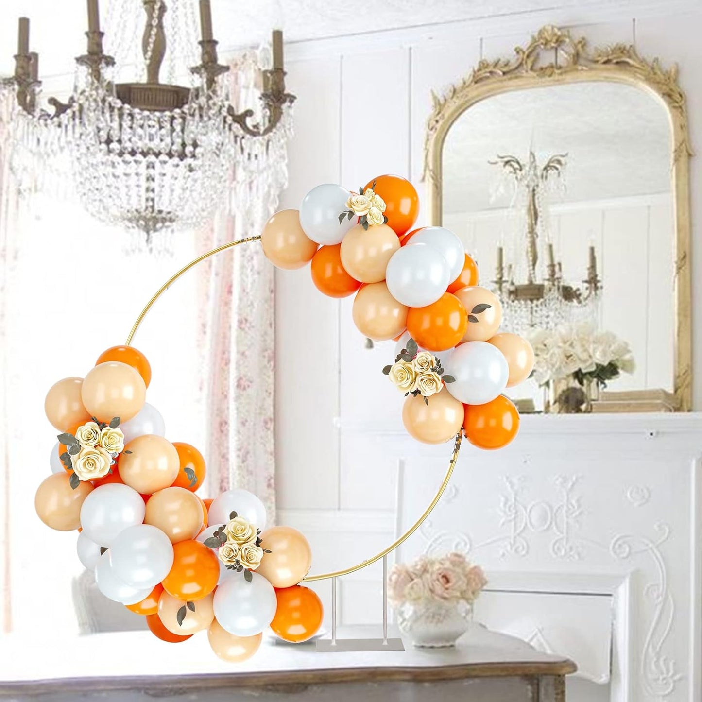 50PCS Latex Balloons - Orange Apricot White, Party Balloons for Girls Boys Birthday Party, Baby Shower, Bridal Shower, Engagement
