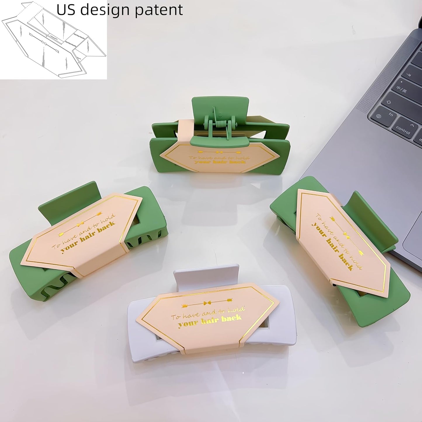 18pcs Bridesmaid Scrunchies Proposal Gifts Bachelorette Hair Claws Clips Girls heart sunglasses for Wedding Party Favors(White&Green)