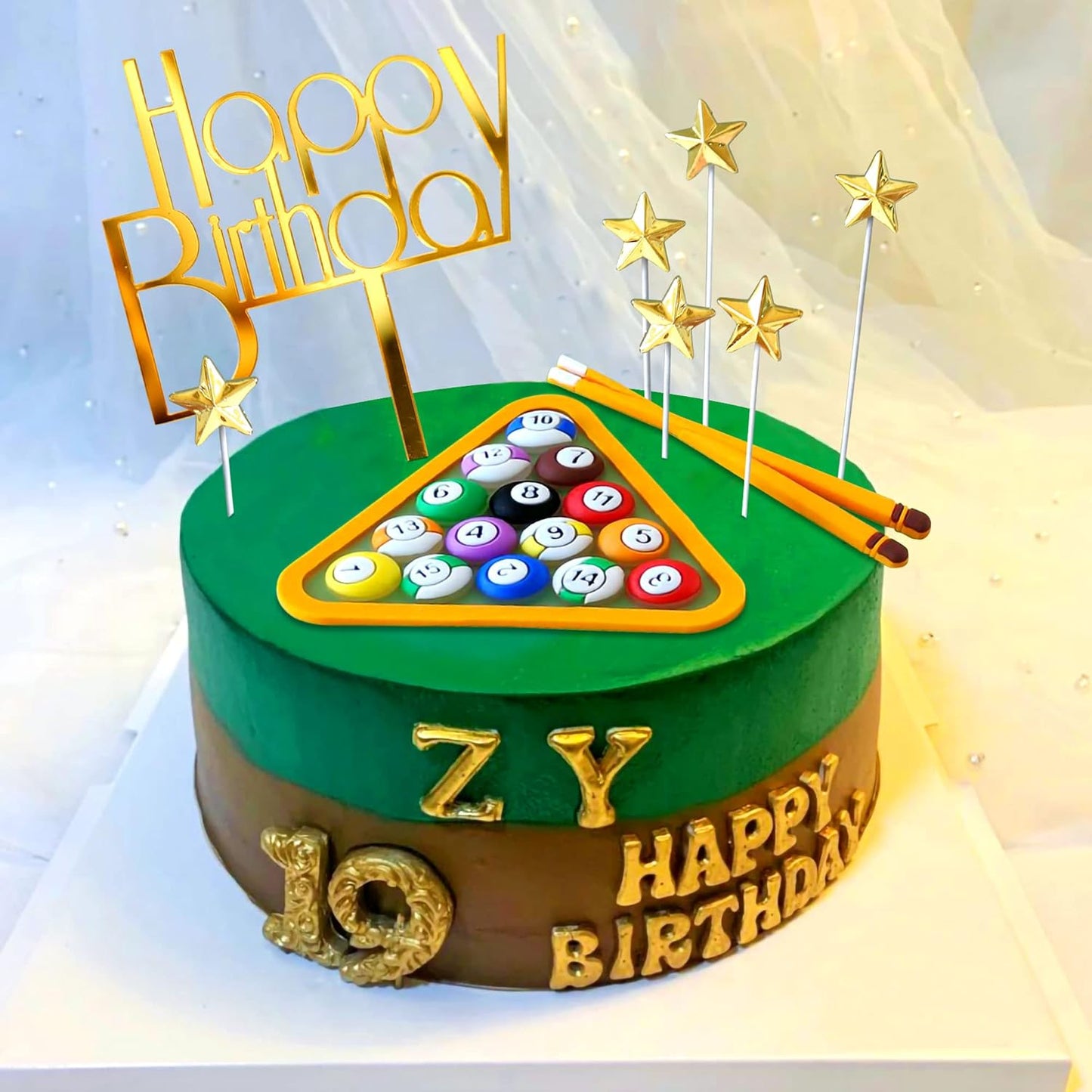 Billiards Cake Topper Billiards Ball Birthday Party Supplies Billiards Ball Birthday Cake Decoration Pool Cake Decorating birthday