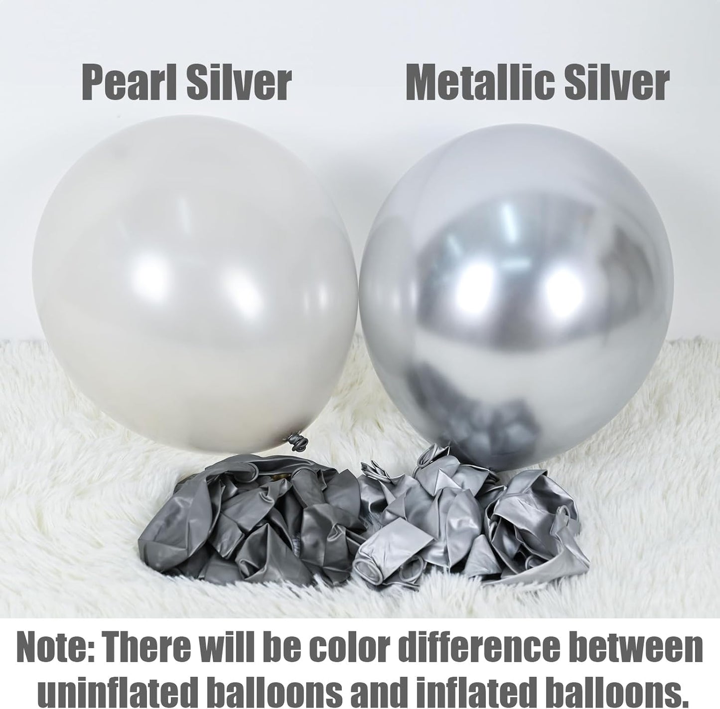 Black and Silver Balloons, 60 Packs 12 Inch Chrome Metallic Silver Balloons and Confetti Balloons, Black White Silver Balloon for Wedding Engagement Birthday Halloween Decorations