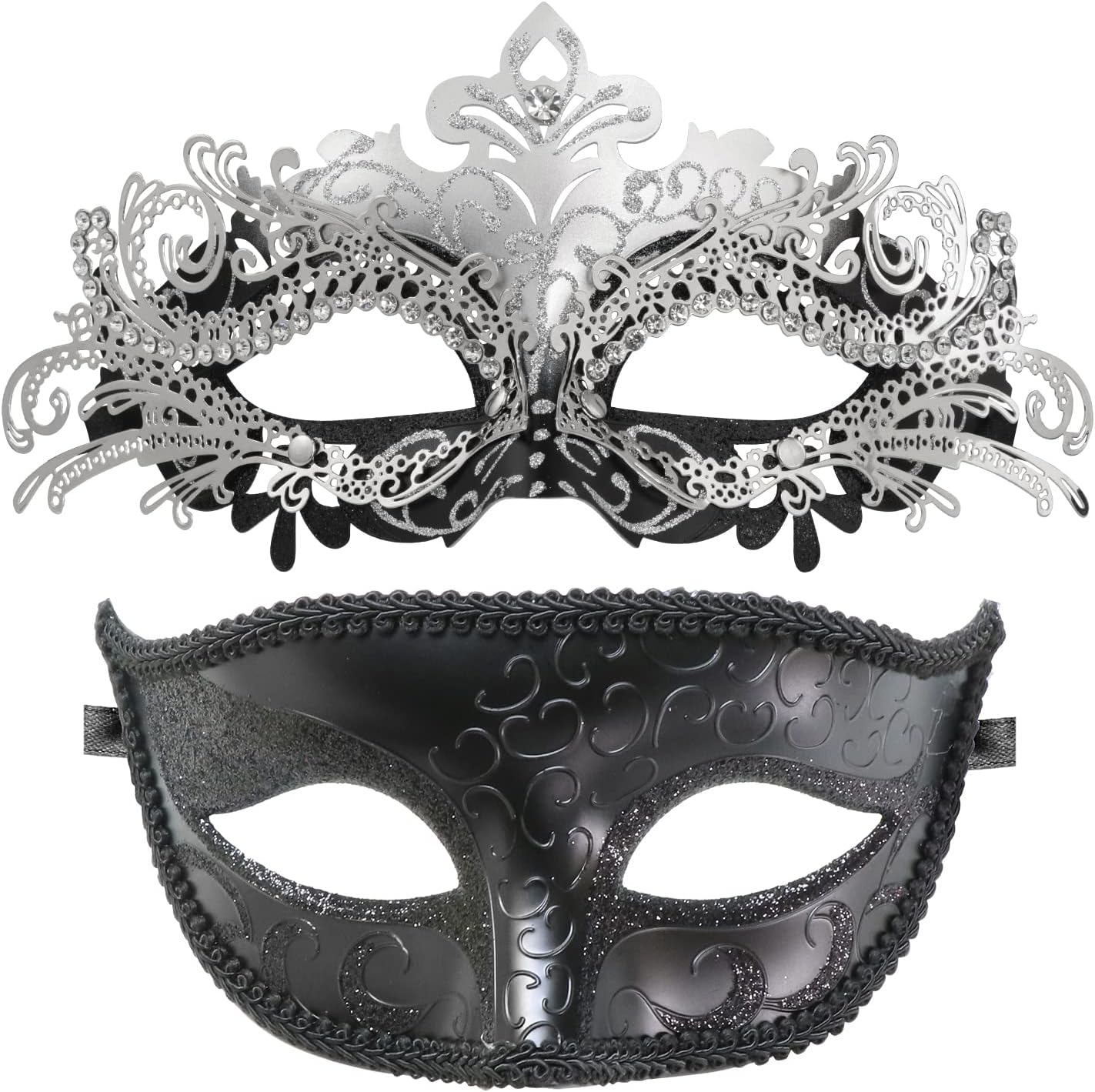 Coddsmz Couple Masquerade Mask Set - Venetian & Mardi Gras Mask for Women & Men