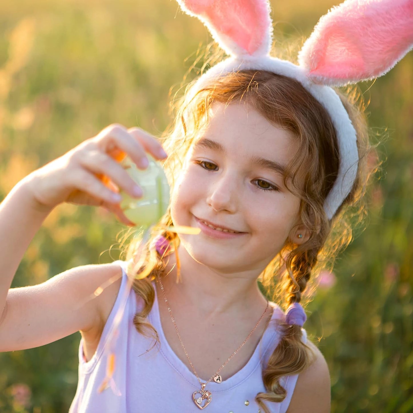 Christmas Gifts for Grandkids Kids - Colorful CZ Heart Initial Unicorn Necklace for Girls Jewelry Unicorn Birthday Gifts for Girls Stocking Stuffers for Kids