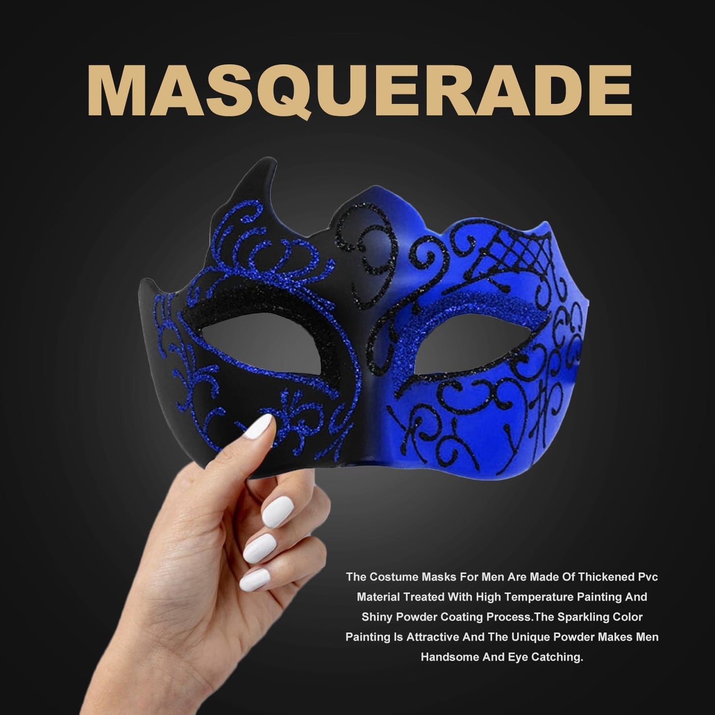 Masquerade Mask for Men Vintage Venetian Mask Halloween Mask for Party Prom Ball Costume Mask