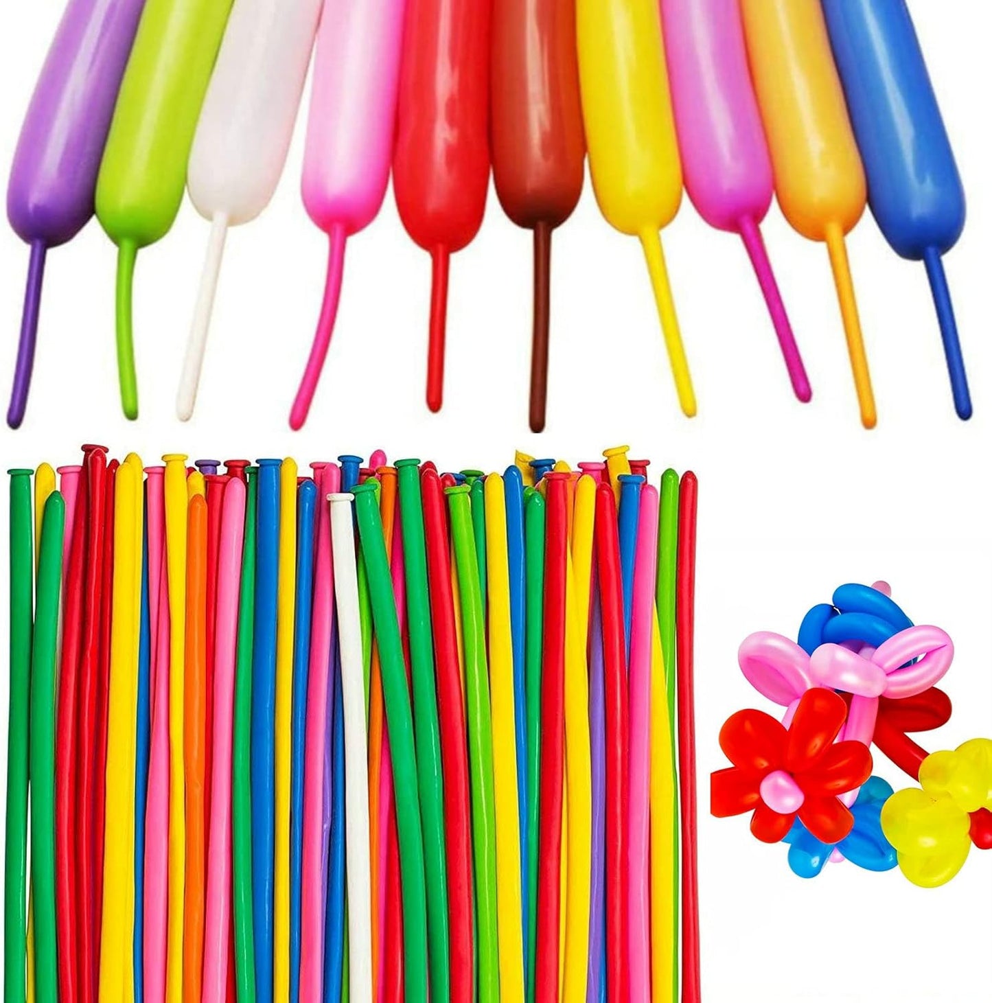 100pcs 260 Multi Long Balloons for Animal Modeling, Premium Quality Latex Twisting Balloons for Christmas Birthday Wedding Party Decorations