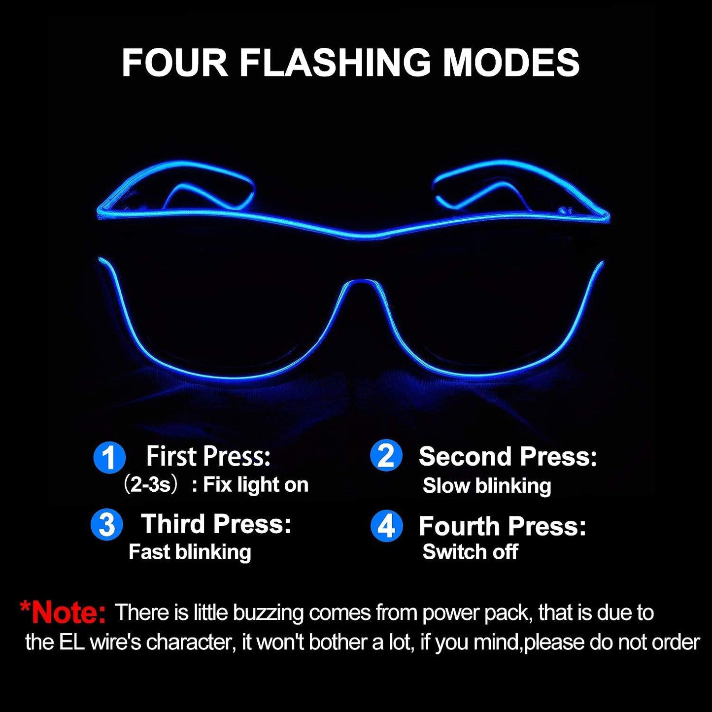 YouRfocus Wireless LED Light Up Glasses Glow in the Dark Neon Rave Glasses for Rave Party, EDM, Halloween, Christmas (Yellow)
