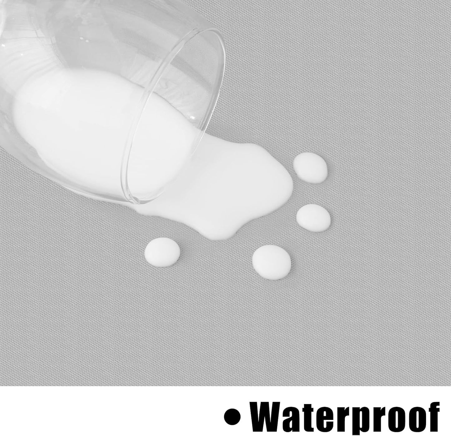 homing Round Vinyl Tablecloth, Waterproof Spillproof Plastic Flannel Backed Table Cloth, Wipe Clean Table Cover for Dining, Buffet Parties and Camping (Light Grey, 60")