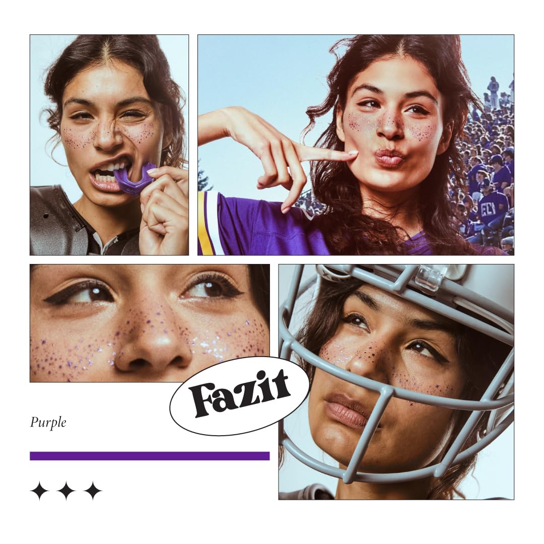 Fazit Makeup Patches - Purple Speckles - Glow Up Make-Up Patches - Cute Glitter Makeup Accessories for Women - Cosmetic Glitter for Face