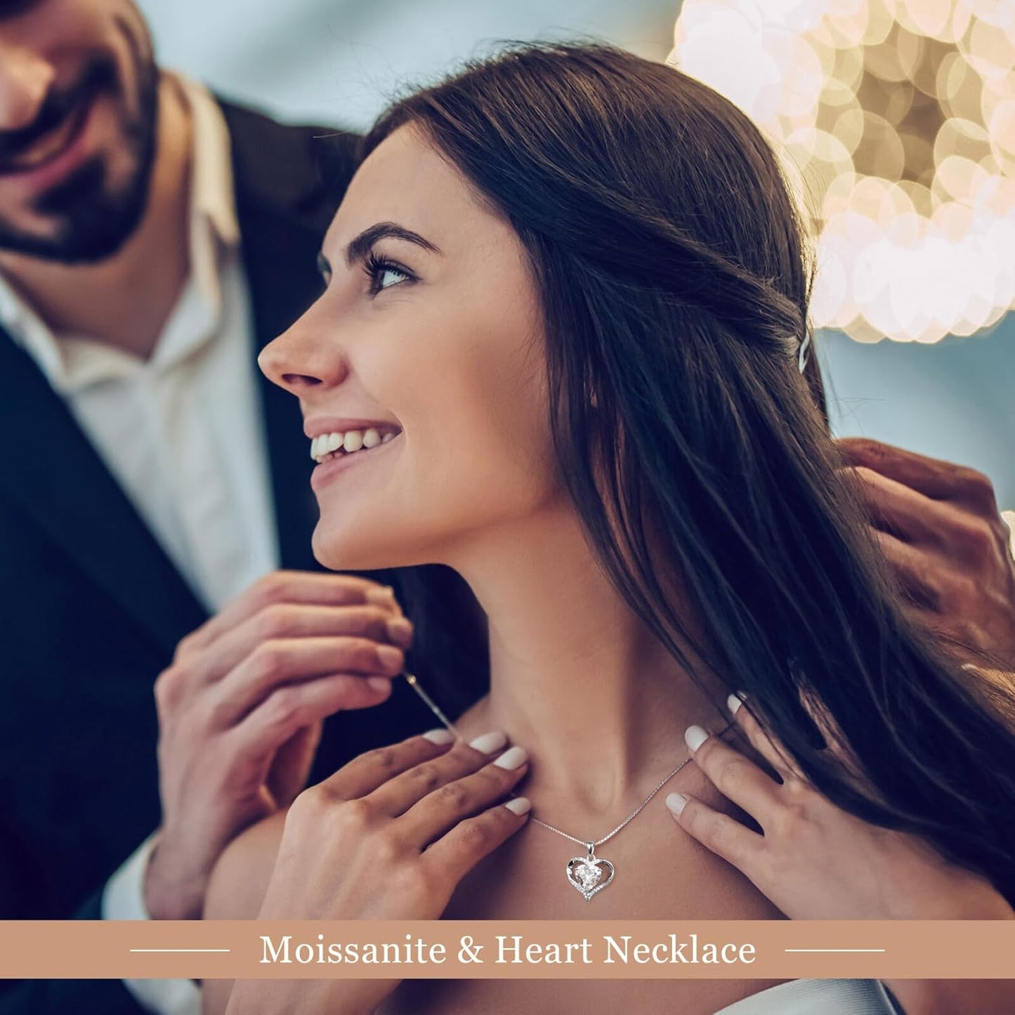 MOOSEA Christmas Gifts for Women Wife, 1-3ct D Color VVS1 925 Sterling Silver Anniversary Birthday Gifts for Women Wife Girlfriend Jewelry Moissanite Necklace