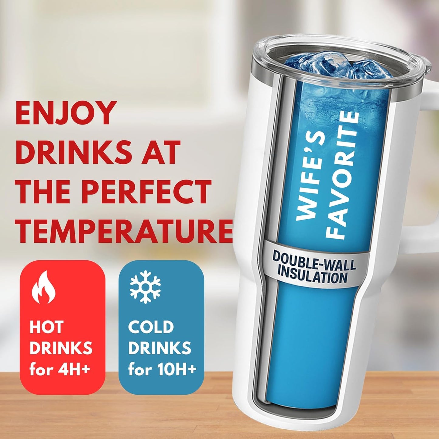 Christmas Gifts for Wife from Husband, Anniversary Wedding Gifts for Wife, Wifes Birthday Gift Ideas, Wifey Cup Present for Her - Wife Gift for Valentine's Day, Christmas - Wives Coffee Mug 40 Oz