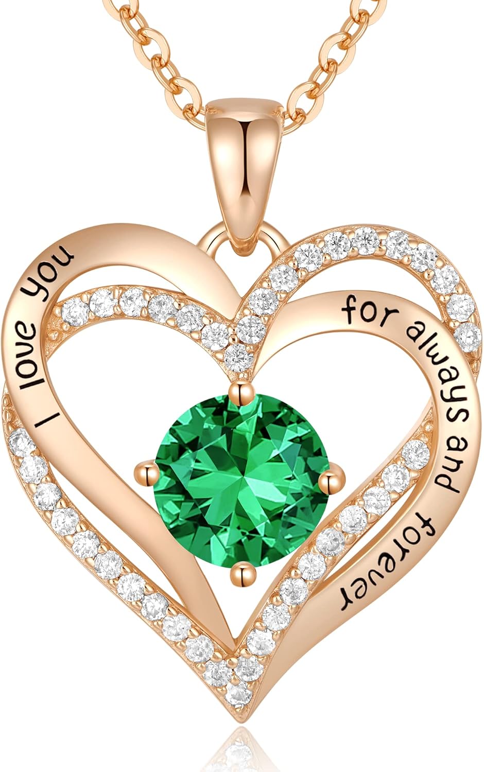 CDE Forever Love Heart Necklaces for Women, Wedding Anniversary, Birthday Mothers Day Christmas Day Gifts for Mom, Mother, Wife, friend, S925 Silver Jewelry with Birthstone Pendant