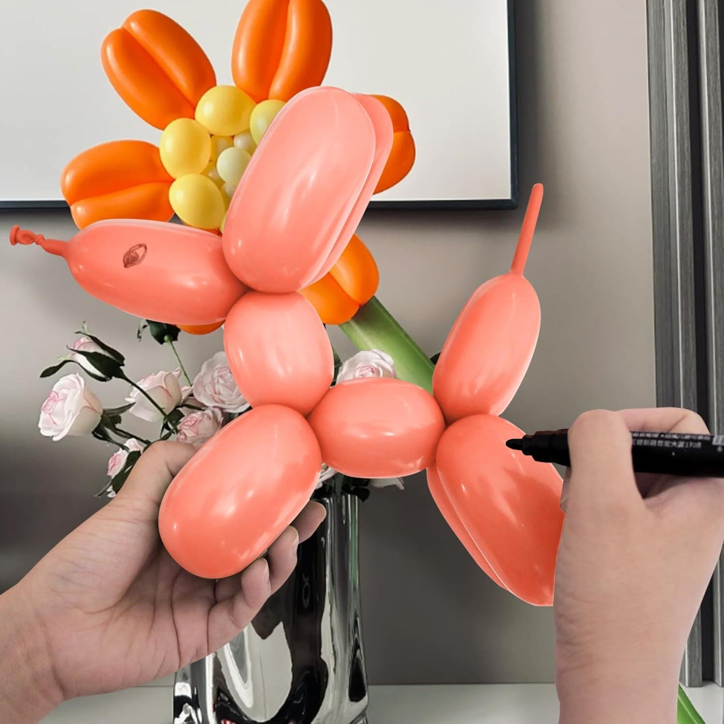 100Pcs Retro Bean Paste 260 balloons, Thickening Latex Bean Paste 260q Balloons for Animal Model, Long Twisting Balloons for Halloween Xmas Presents, Animal Shape Weddings, Birthdays Clowns.