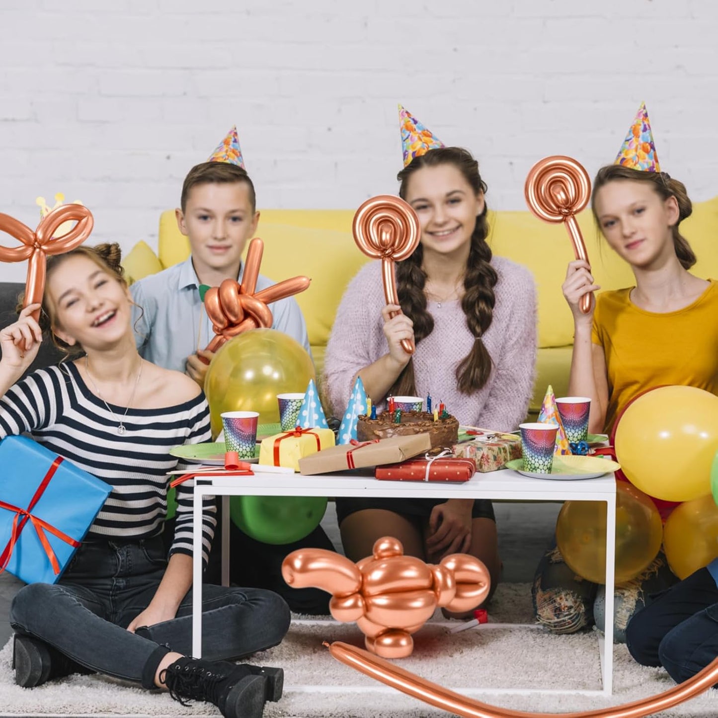 100Pcs Metallic 260 Balloons, Champagne Gold Chrome Long Balloon for Animals, 260 Art Ballon for Twisting, Skinny Modeling Supplies for Birthday Party Wedding Festival. Champagne Gold