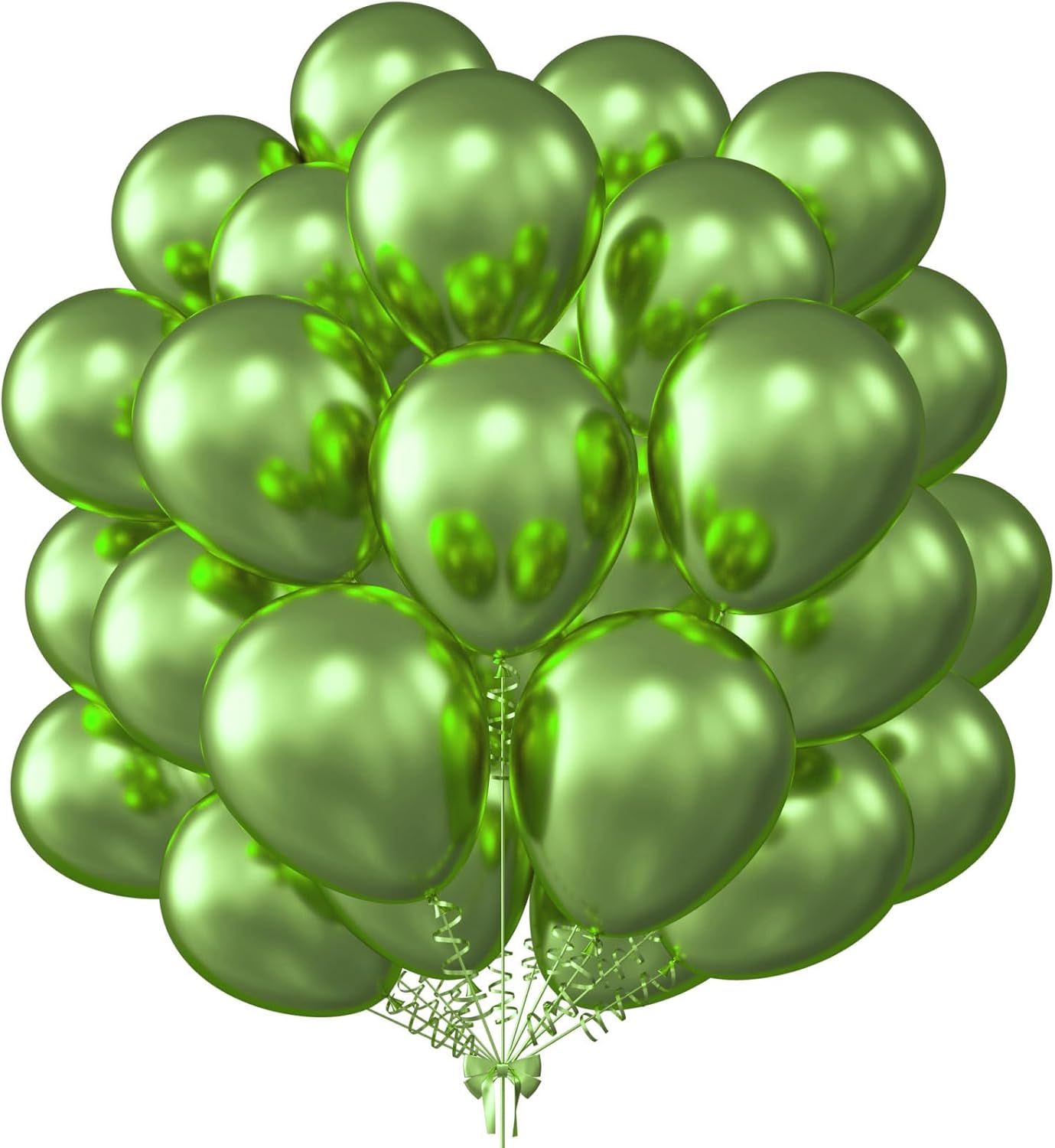 KALOR 12 Inch Metallic Lime Green Balloons, 50 Pcs Latex Helium Metallic Balloons for Kid's Birthday Party, Baby Shower, Wedding, Graduate Party Decorations