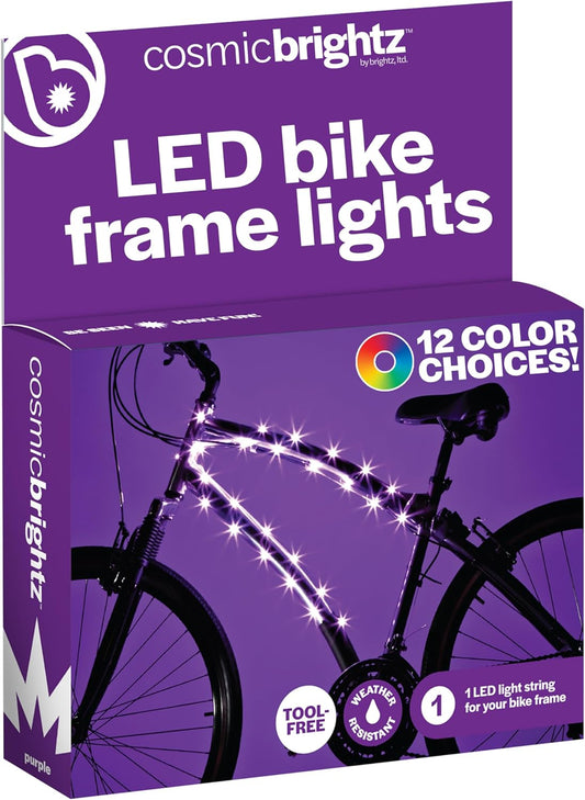 Brightz CosmicBrightz LED Bike Frame Rope Light - 6.5-Foot String Rope - Battery-Powered with On/Off Switch - Ultra Bright Color Keeps Your Ride Fun and Safe for Kids, Teens, & Adults