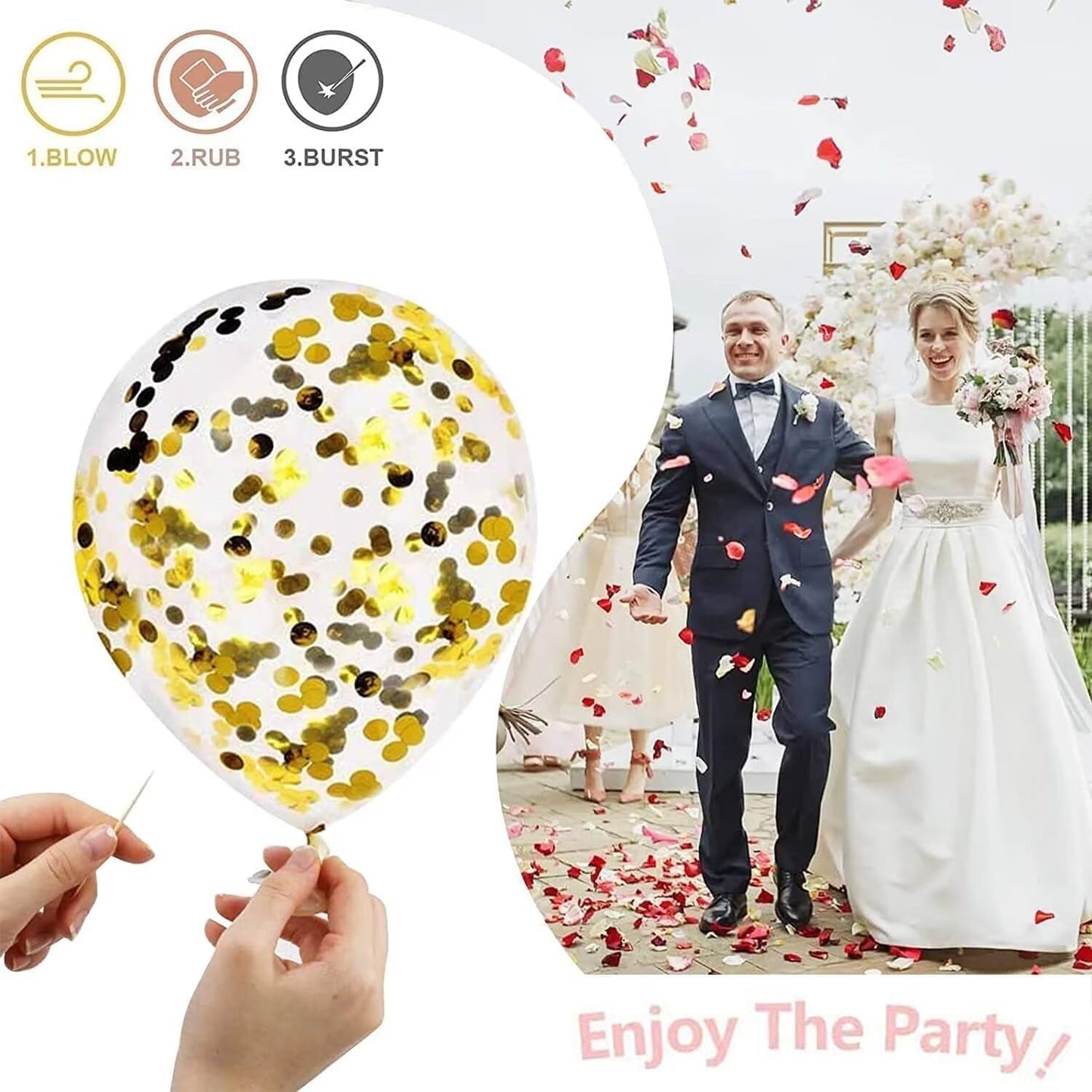 Navy Blue and Gold Balloons, 60pcs 12 Inch Navy Blue Pearl White Balloon Set with Metallic Chrome Gold Confetti Balloon Latex Helium Party Balloons for Boys Men Birthday Wedding Graduation Decorations