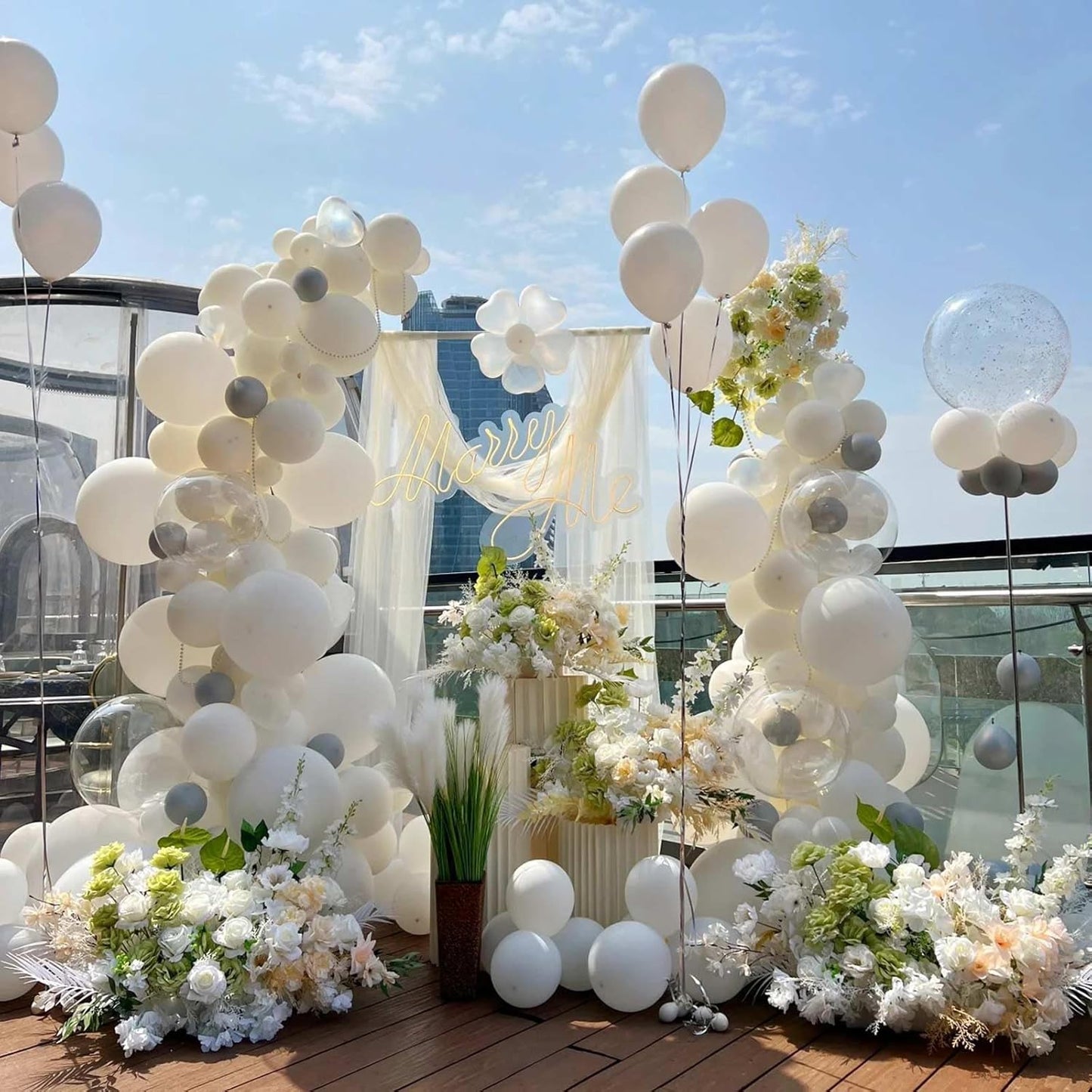 KALOR 12 Inch White Balloons, 50 Pcs Latex Helium Balloons for Kid's Birthday Party, Baby Shower, Wedding, Graduate Party Decorations