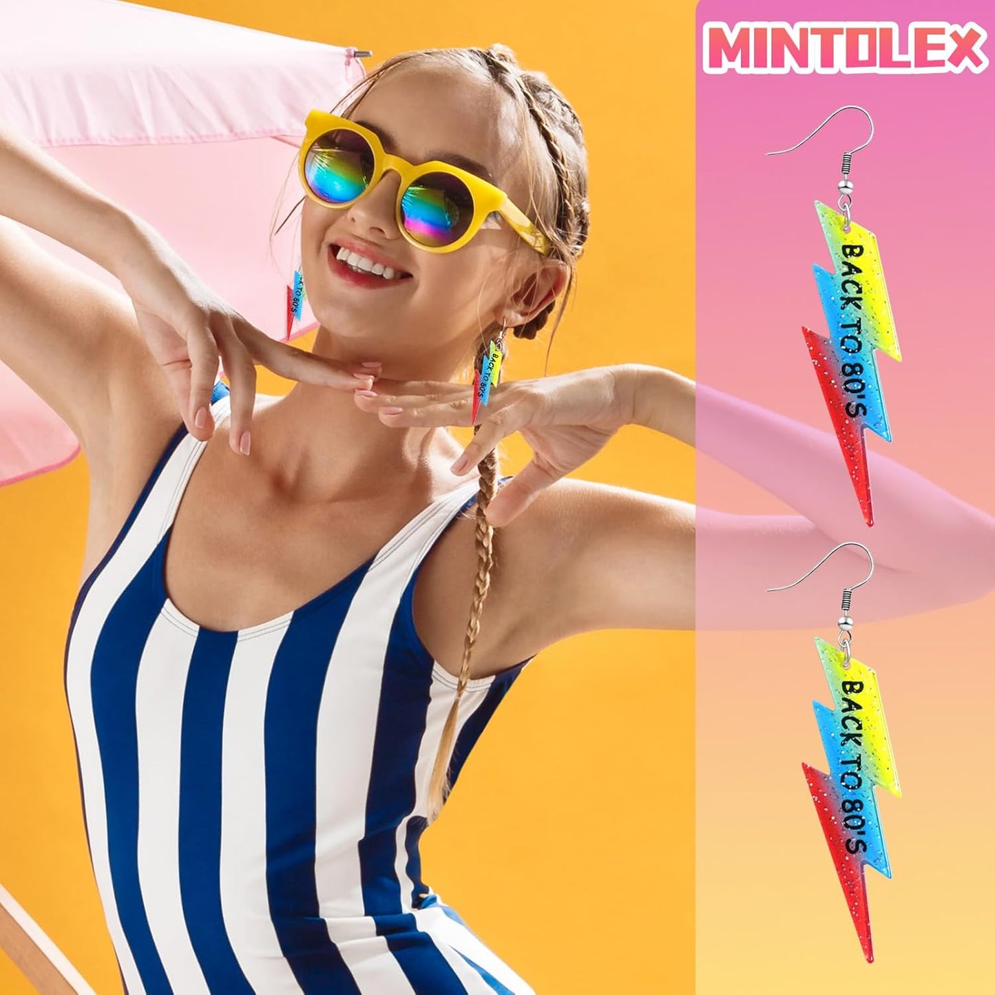 90s 80s Earrings for Women Retro Cassette Tape Earrings Acrylic Radio Tape Drop Dangle Earring for Halloween Cosplay Glow Party Music Festival Costume Accessories