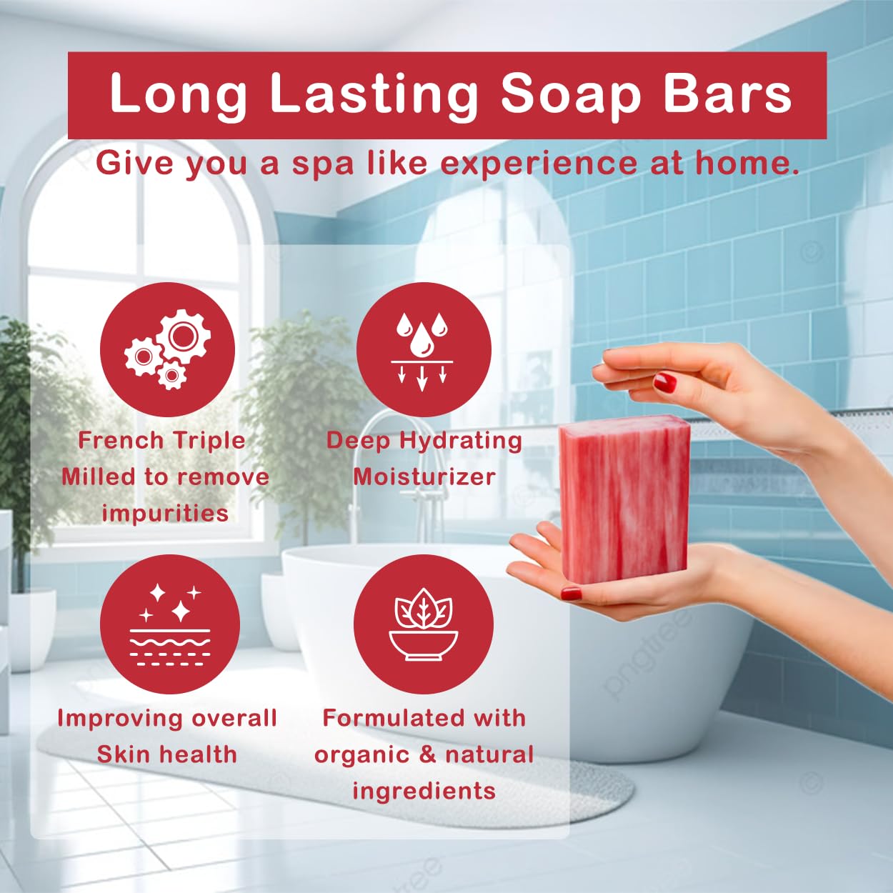 Melon Strawberry Scented Natural Soap Bars (12 Bars), 3.5oz Moisturizing French Triple Milled Soap Bars Enriched with Shea Butter - Pure Plant Oil Bath & Body Soaps