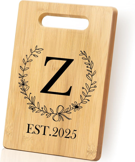 Personalized Cutting Board, Monogrammed Wedding Gift for Couple Newlywed 2025, Initial Birthday Gifts for Women, Gift for Bridal Shower Wedding Shower Engagement Anniversary Housewarming(Letter-Z)