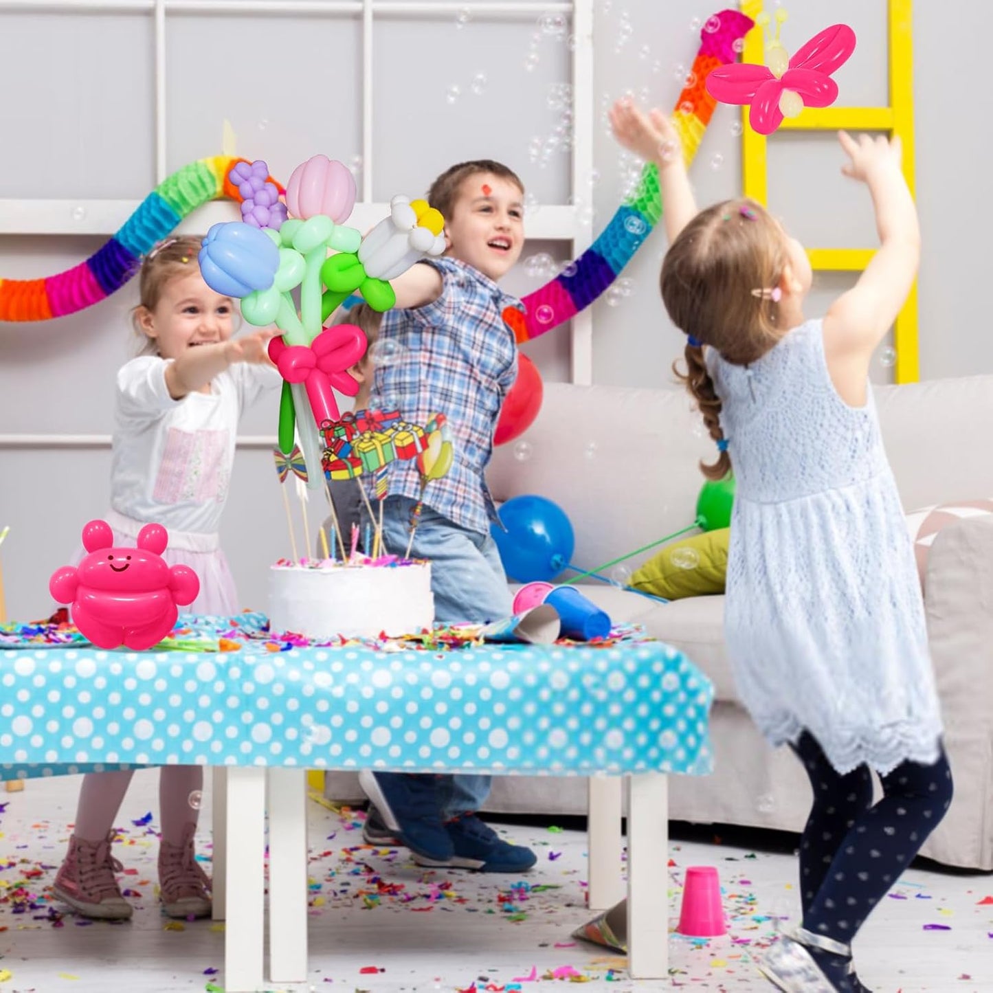 100 pcs 260 Long Balloons (Hot Pink Balloons)