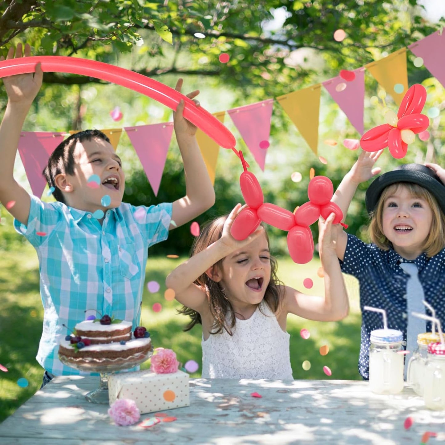 260 Long Balloons 100 Pack Pastel Red Twisting Animal Balloons Thickening Latex Modeling Long Magic Balloons for Animal Model Weddings Birthdays Festival Party Decorations