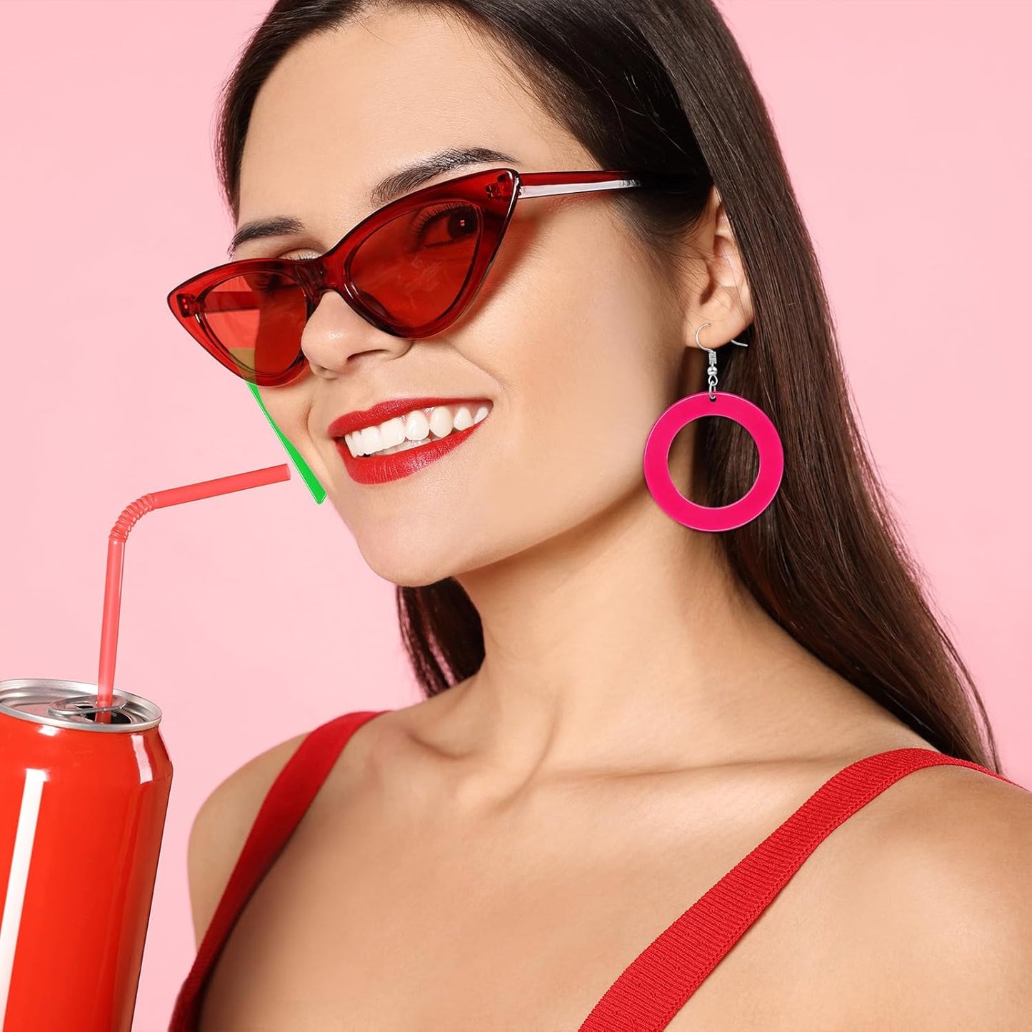 80s Neon Earrings for Women Acrylic Lightning Bolt Drop Earrings Retro 80s 90s Glow Party Accessories Neon Jewelry for Halloween Costume Outfit